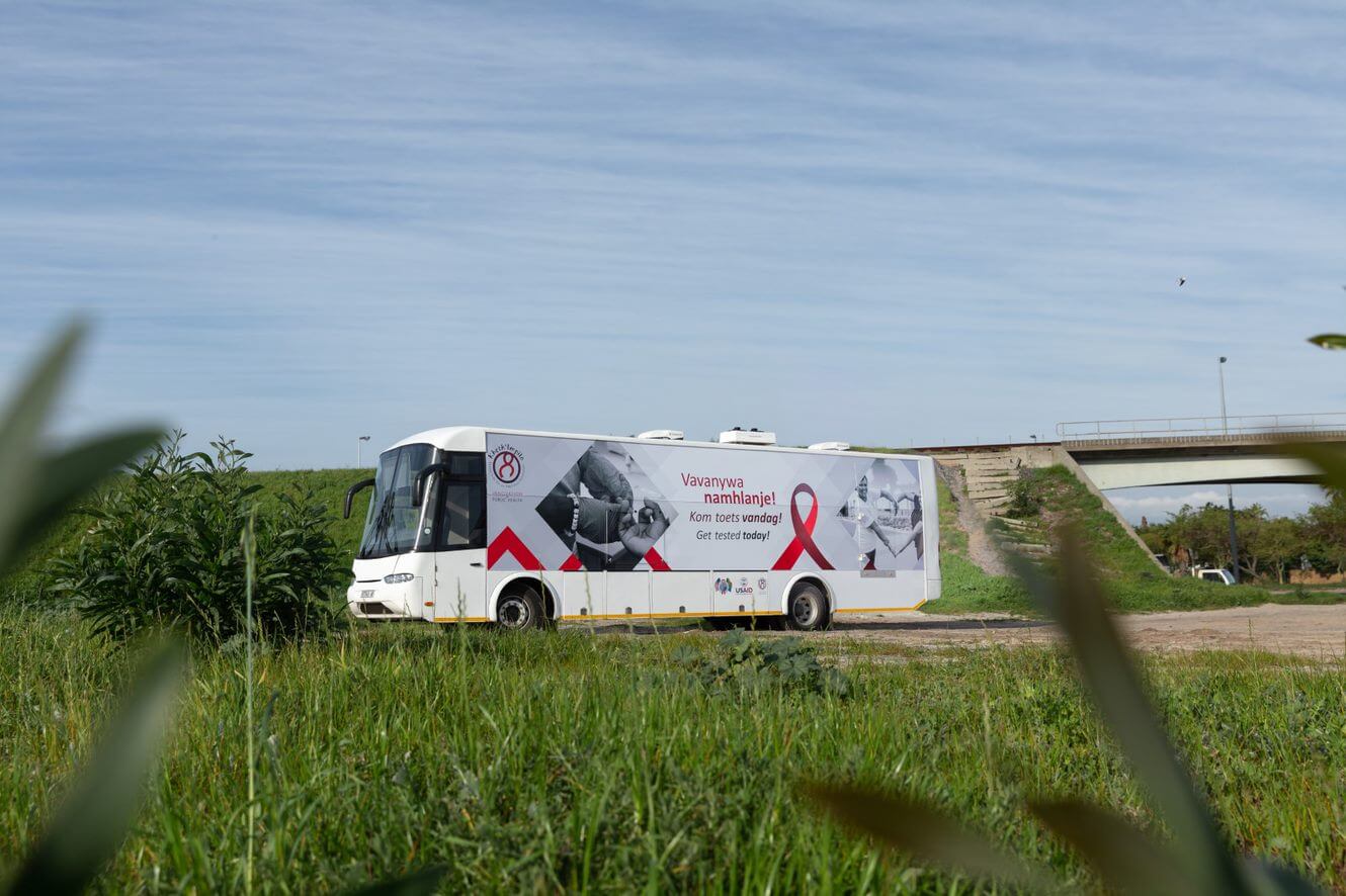 kheth'Impilo mobile clinic parked outside