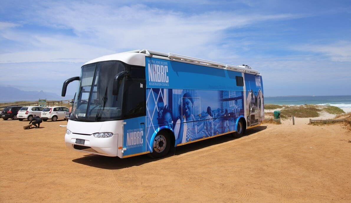 NHBRC mobile office parked at beach